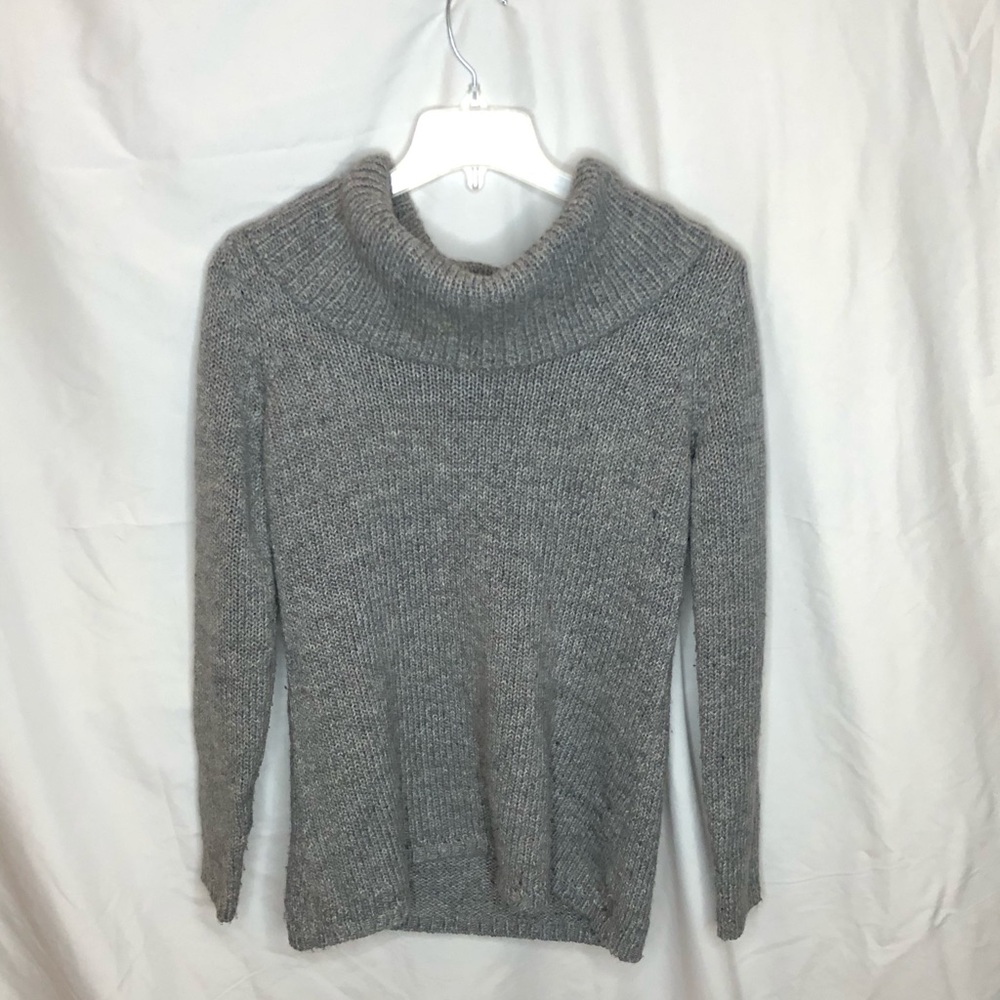 Grey Knit Cowl Neck/Off The Shoulder Sweater